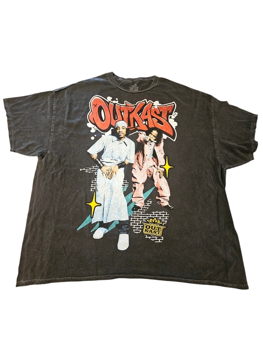 OutKast Cotton Band Tee Charcoal/ Faded Black Cotton Sz 3X New